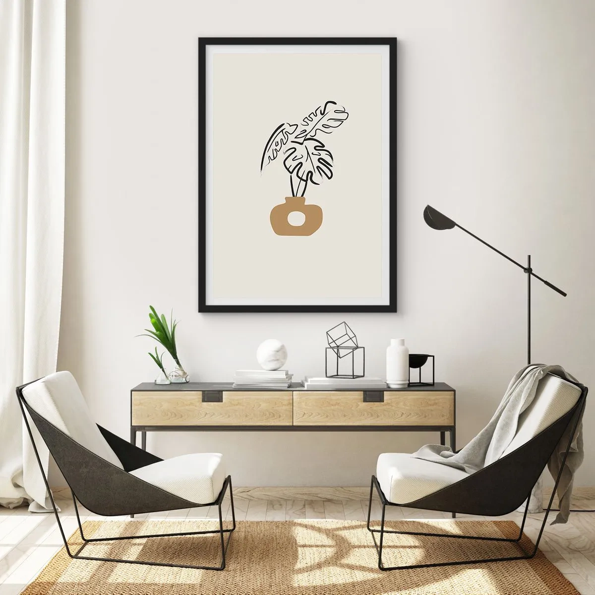 Poster in einem schwarzem Rahmen - Monstera – Heimdekoration - 40x50 cm