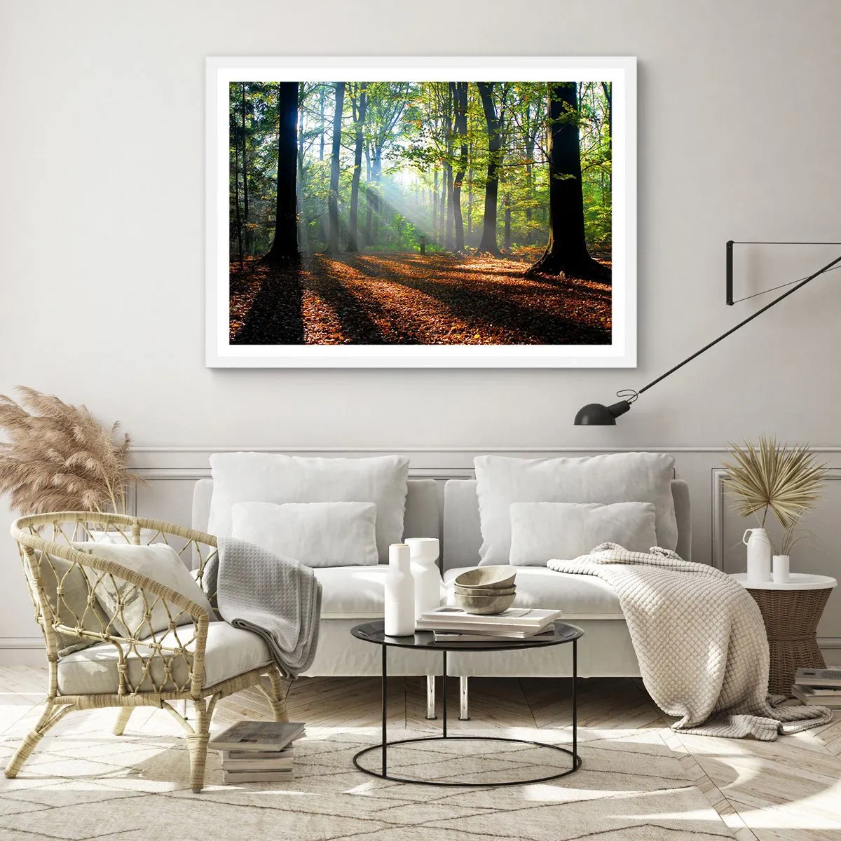 Poster in einem weißen Rahmen - Licht und Schatten - 70x50 cm