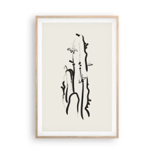 Poster in einem Rahmen aus heller Eiche - Blühendes Kraut - 61x91 cm