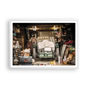 Poster in einem weißen Rahmen - Zurück in die Vergangenheit - 100x70 cm