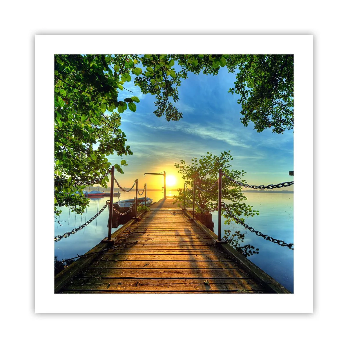 Poster - Westen auf dem Wasser - 50x50 cm