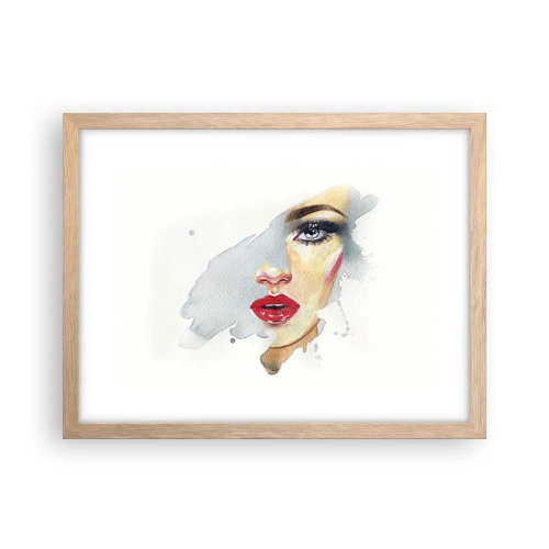 Poster in einem Rahmen aus heller Eiche - Abspiegeln in einem Wassertropfen - 40x30 cm