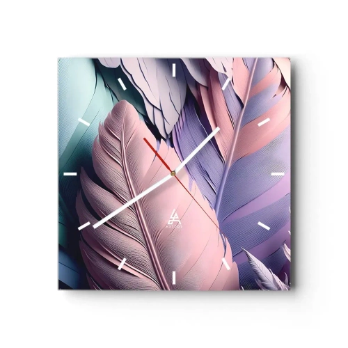 Wanduhr - Glasuhr - Vogel-Chic - 40x40 cm