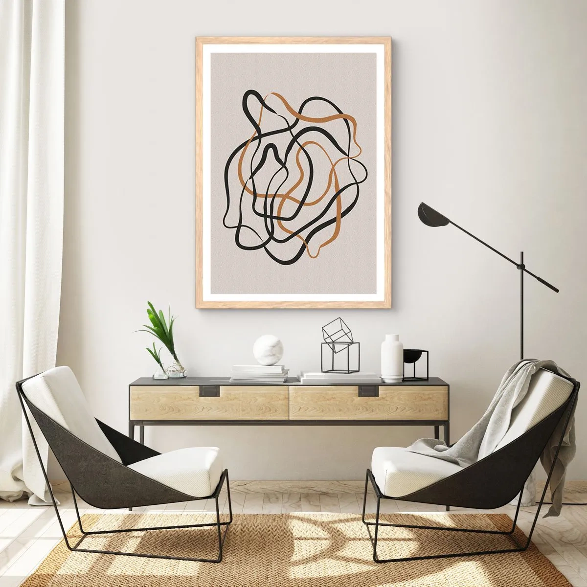 Poster in einem Rahmen aus heller Eiche - Alles ging schief - 70x100 cm