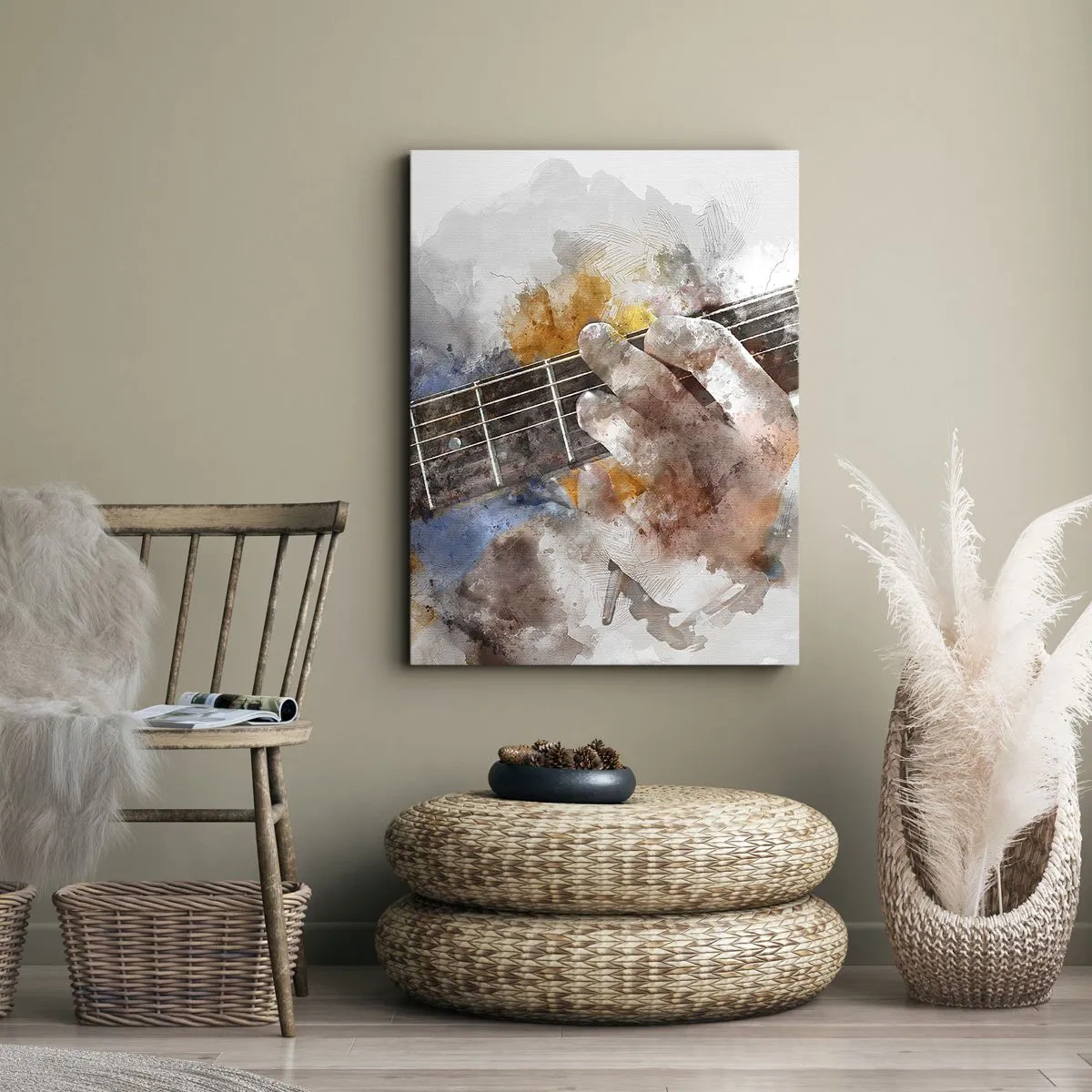 Bild auf Leinwand - Leinwandbild - Poesie zwischen den Saiten - 55x100 cm