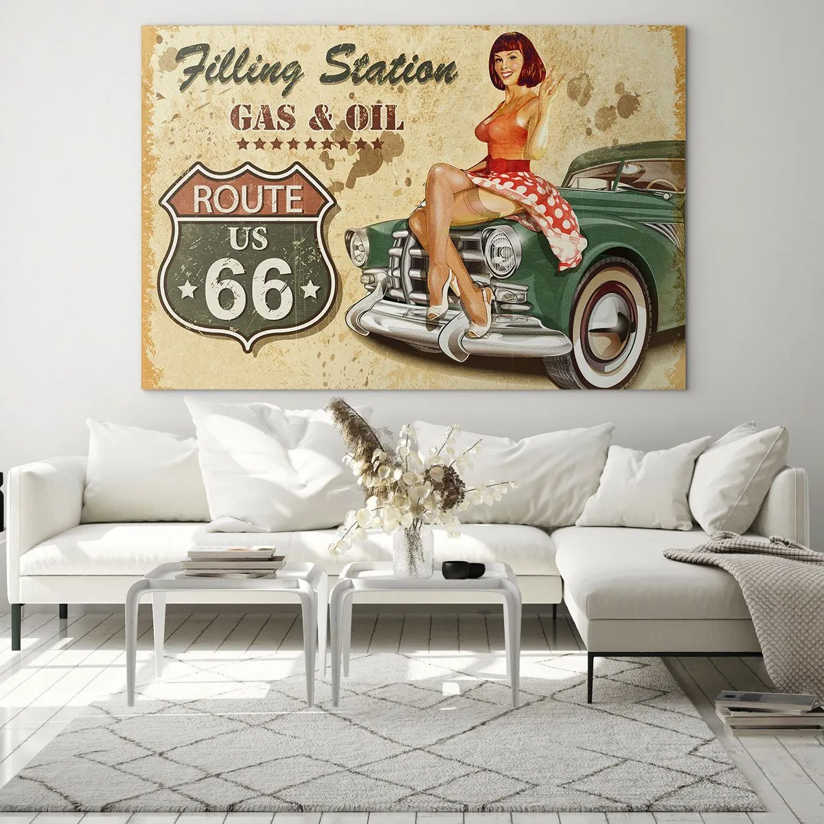 Glasbild - Bild auf glas - Die wunderbaren 40er - 120x80cm - Die großen Jahre der 40er. - Moderne Wanddekoration für Wohnzimmer und Schlafzimmer ARTTOR