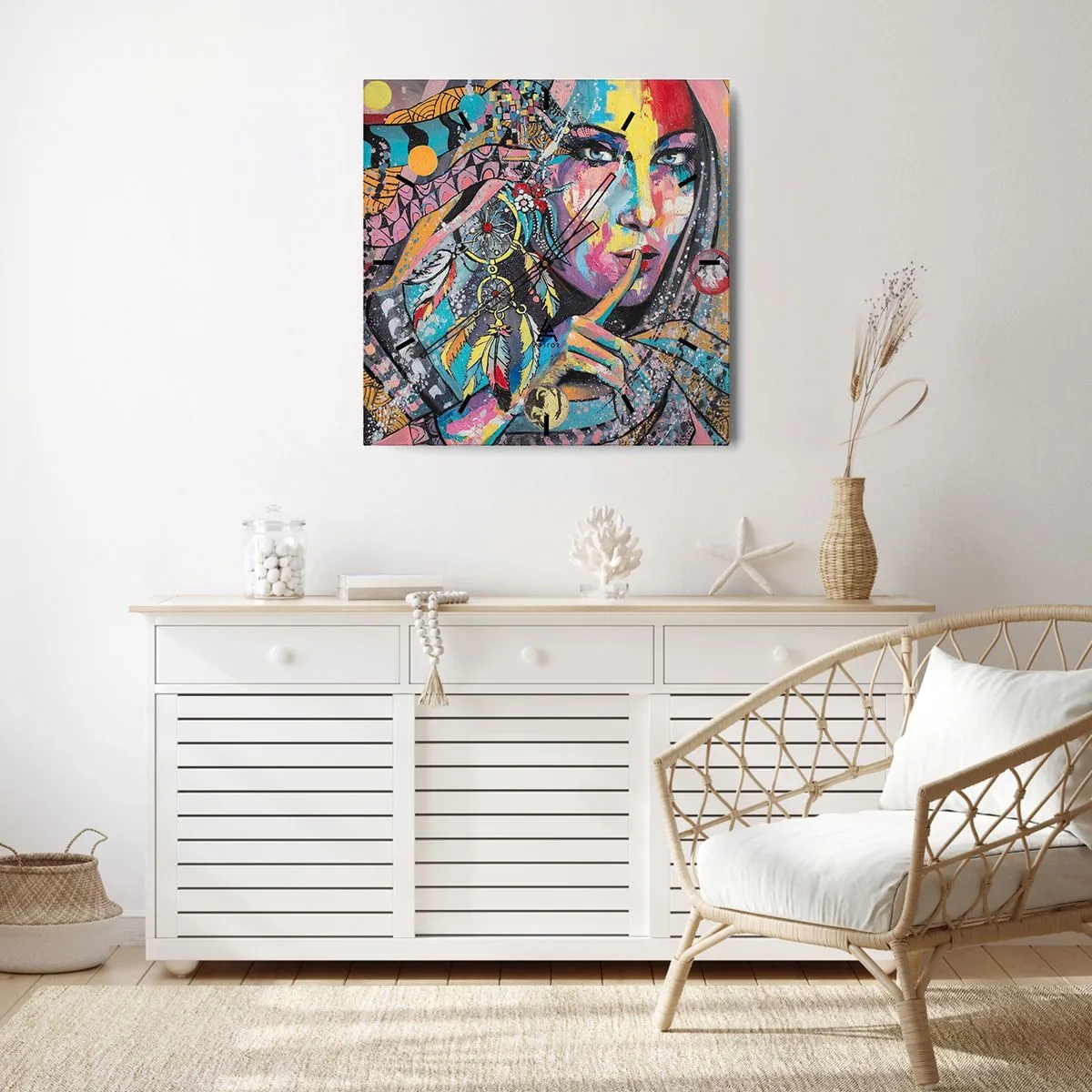 Wanduhr - Glasuhr - Sei still, bis du verstehst - 40x40 cm