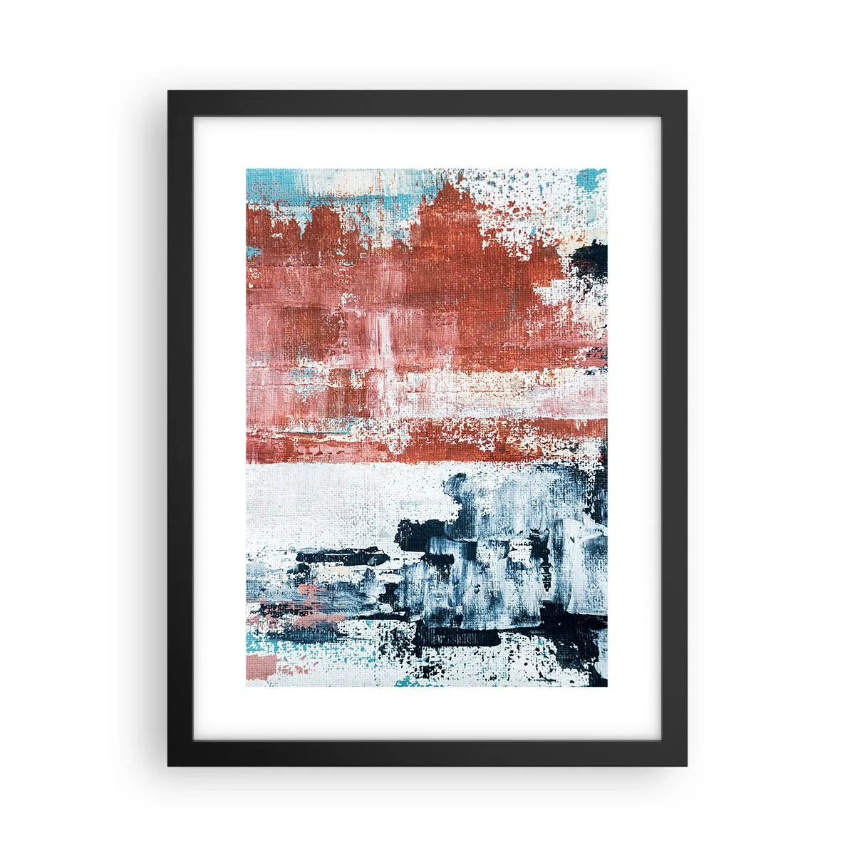 Poster in einem schwarzem Rahmen - Fünfzig-Fünfzig abstrakt - 30x40 cm