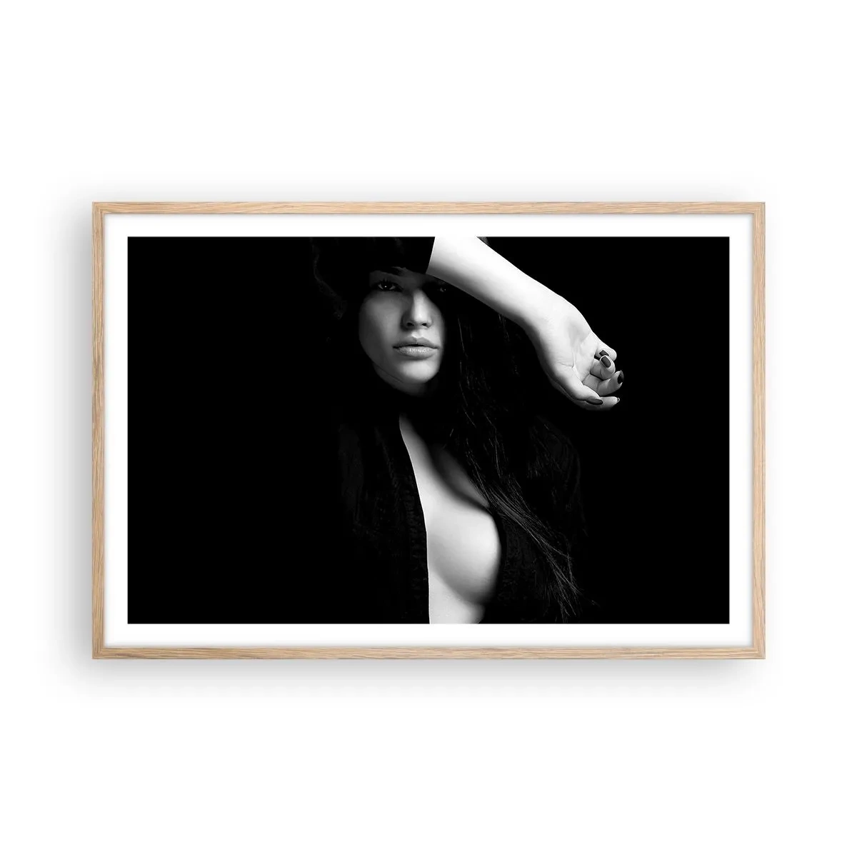 Poster in einem Rahmen aus heller Eiche - Schule der Verführung - 91x61 cm