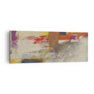 Bild auf Leinwand - Leinwandbild - Bunte Abstraktion mit geometrischen Formen - 140x50cm - Geometrie der Farben - Moderne Wanddekoration für Wohnzimmer und Schlafzimmer ARTTOR