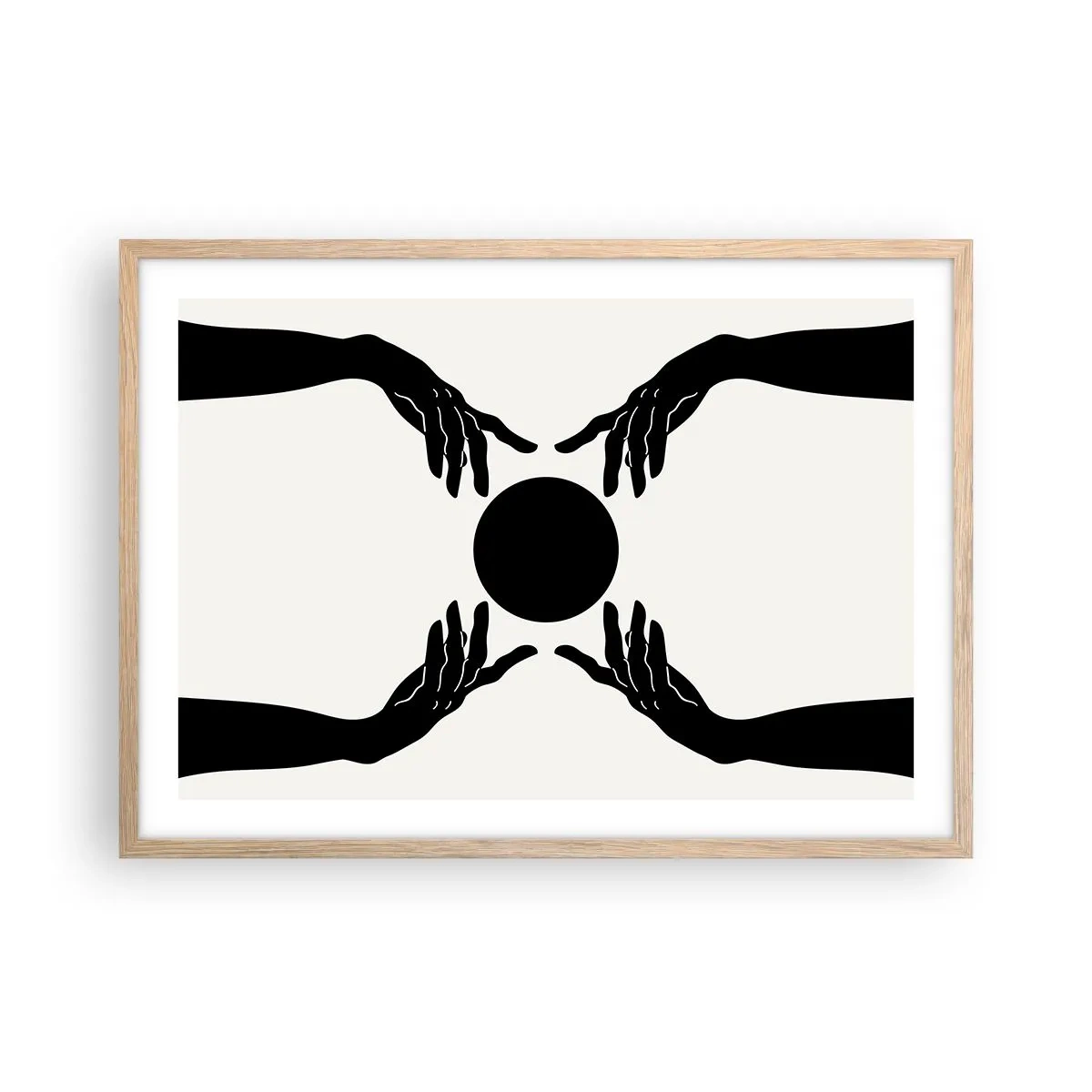 Poster in einem Rahmen aus heller Eiche - Geheimes Zeichen - 70x50 cm