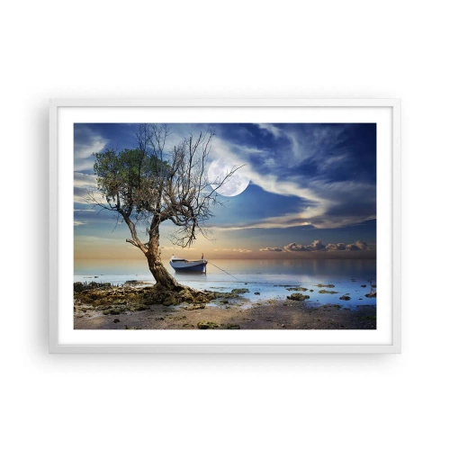 Poster in einem weißen Rahmen - Ist das das Ende oder der Anfang? - 70x50 cm