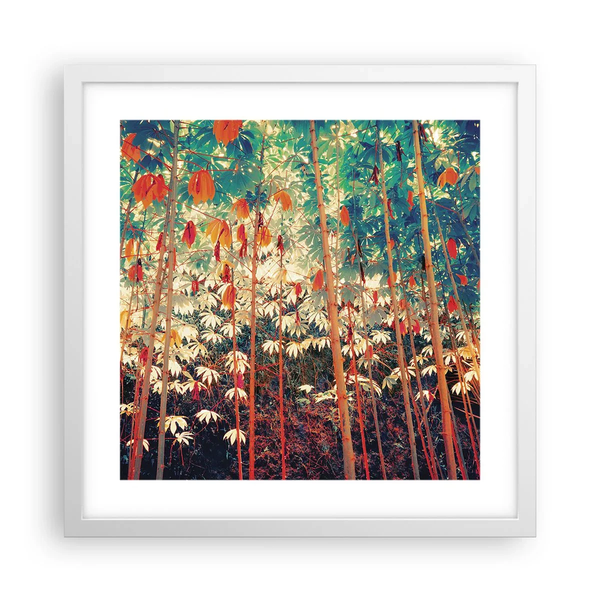 Poster in einem weißen Rahmen - Das geheime Leben der Blätter - 40x40 cm