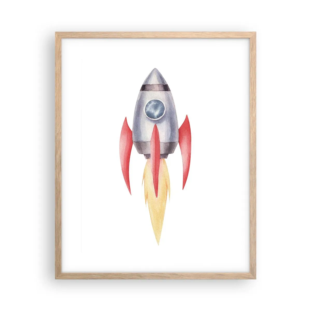 Poster in einem Rahmen aus heller Eiche - Höher, schneller, weiter - 40x50 cm