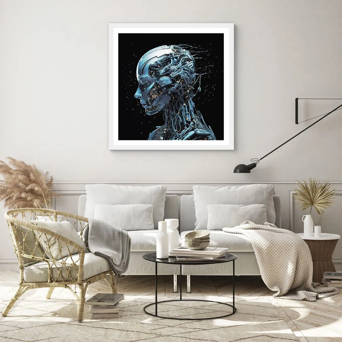 Poster in einem weißen Rahmen - Technologie ist eine Frau - 60x60 cm