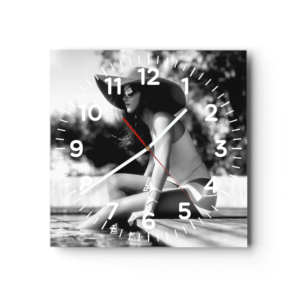 Wanduhr - Glasuhr - Sommertraum - 40x40 cm