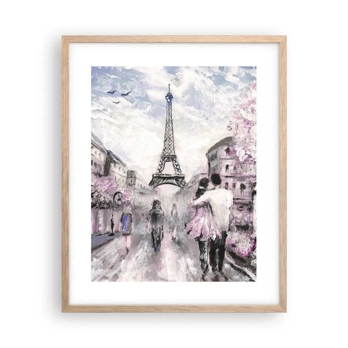 Poster in einem Rahmen aus heller Eiche - Wie man sich verlieben kann, ist nur in ... - 40x50 cm