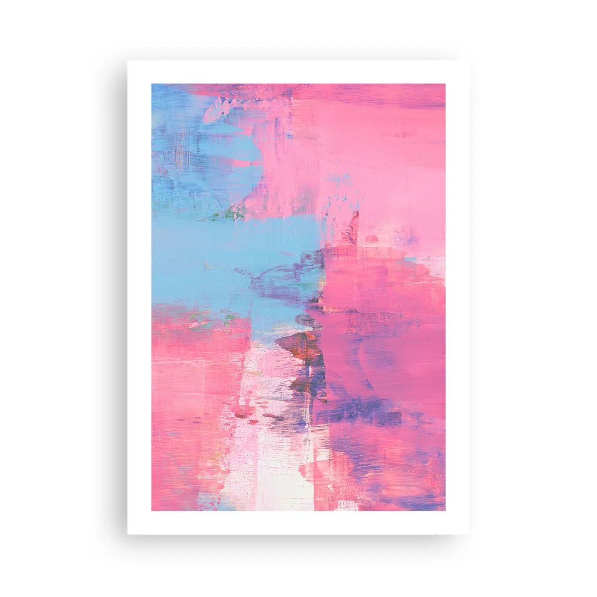 Poster - Abstrakte Komposition in Rosa- und Blautönen - 50x70cm - Rosa, Blau und eine Prise Licht - Moderne Wanddekoration für Wohnzimmer und Schlafzimmer ARTTOR