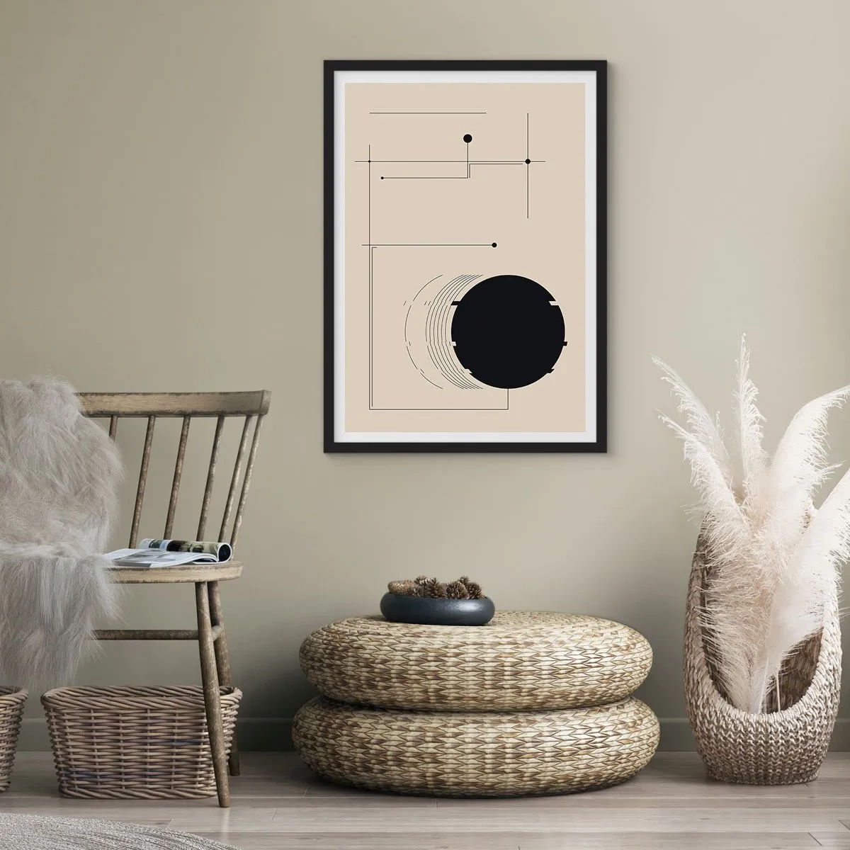 Poster in einem schwarzem Rahmen - Flexible und dynamische Komposition - 61x91 cm