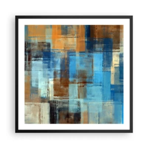 Poster in einem schwarzem Rahmen - Durch den blauen Schleier - 60x60 cm