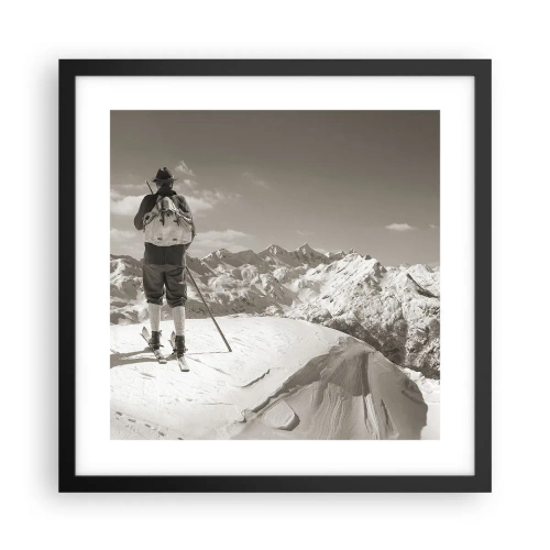 Poster in einem schwarzem Rahmen - Und die Berge bleiben unverändert - 40x40 cm