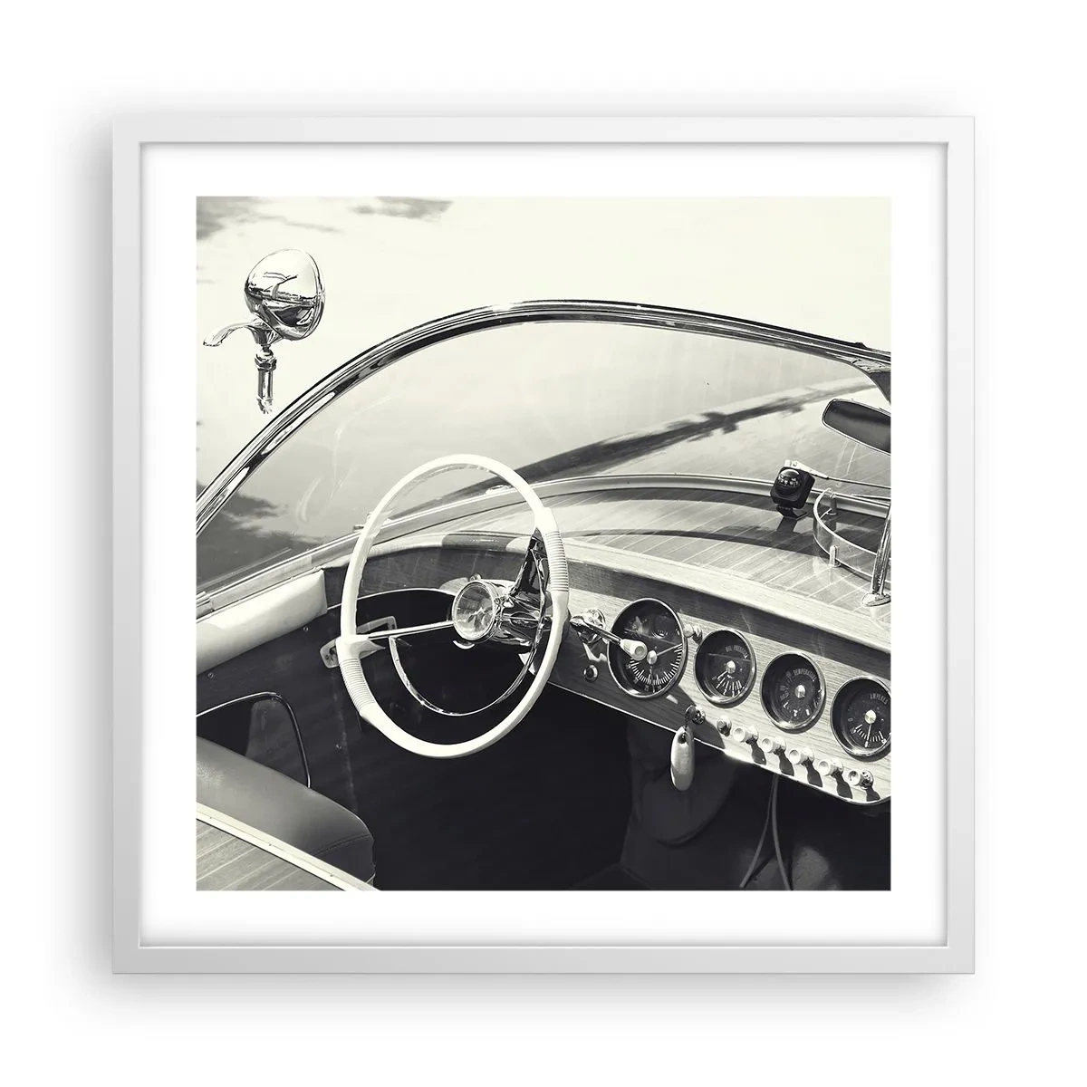 Poster in einem weißen Rahmen - Wetter für die Reichen - 50x50 cm