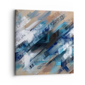 Bild auf Leinwand - Leinwandbild - Auf einer blauen Diagonale - 30x30 cm