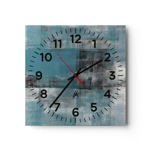 Wanduhr - Glasuhr - Wasser und Luft - 30x30 cm