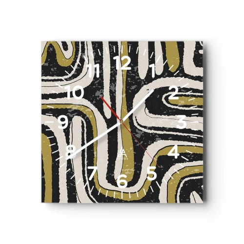 Wanduhr - Glasuhr - Komposition: Straßen und Gassen - 30x30 cm