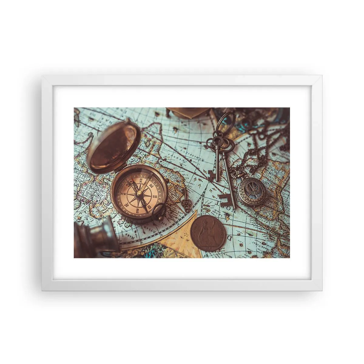 Poster in einem weißen Rahmen - Für den Abenteurer - 40x30 cm