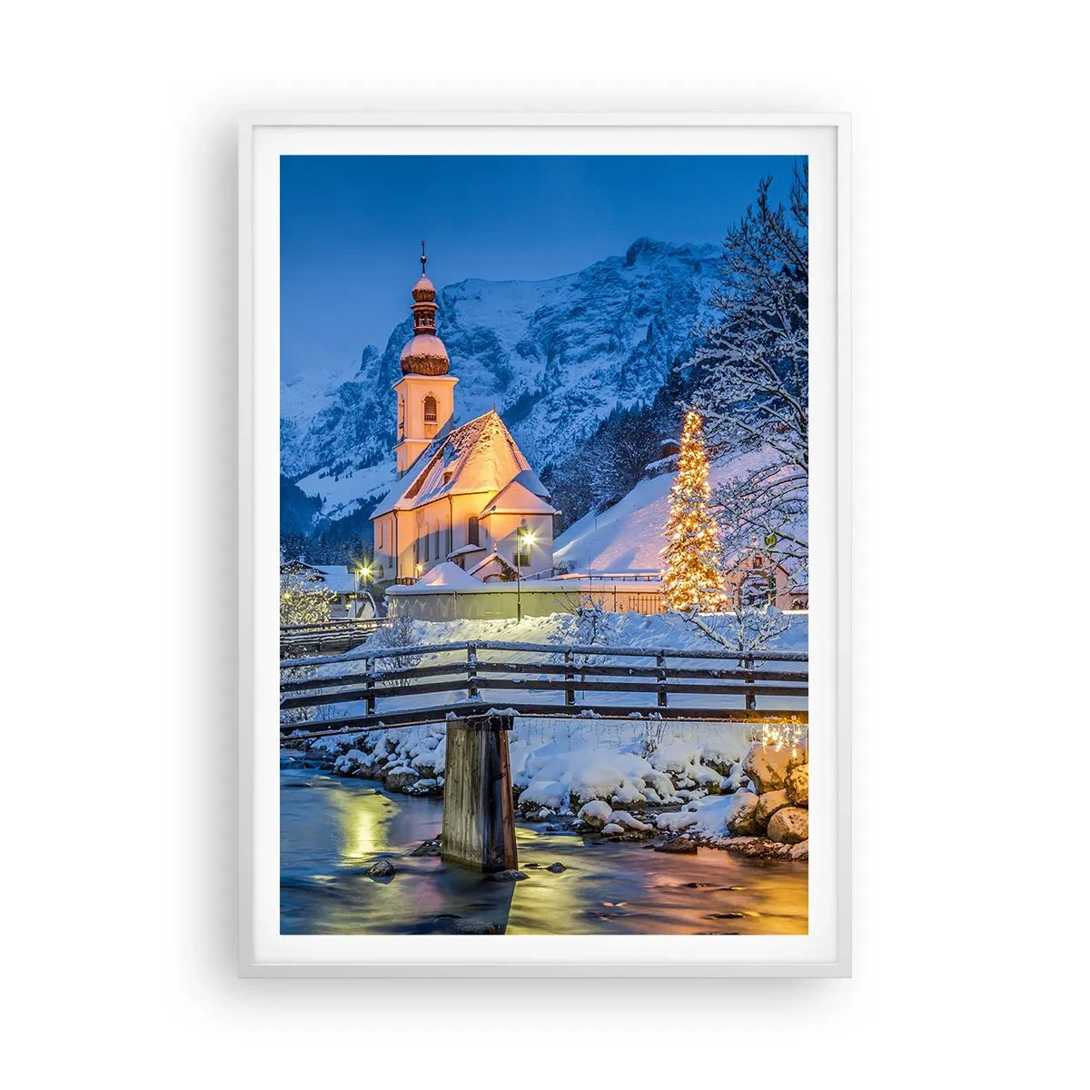 Poster in einem weißen Rahmen - Weihnachtsgeist - 70x100 cm