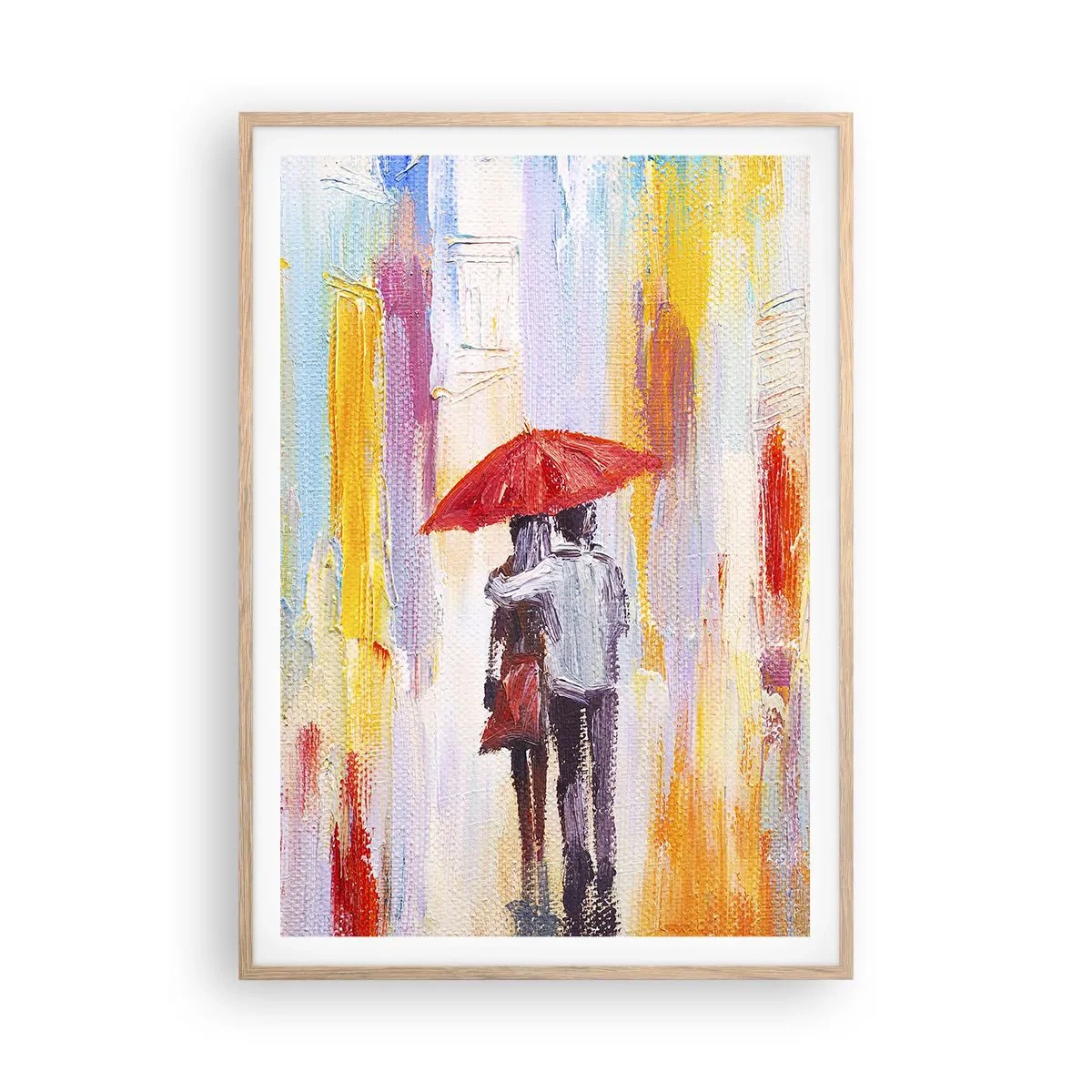 Poster in einem Rahmen aus heller Eiche - Lass es weiter regnen - 70x100 cm
