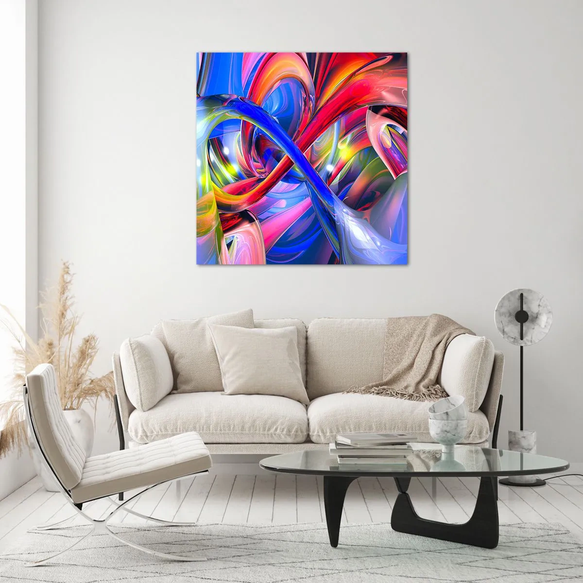 Glasbild - Bild auf glas - Ein Tanz der Farben - 50x50 cm