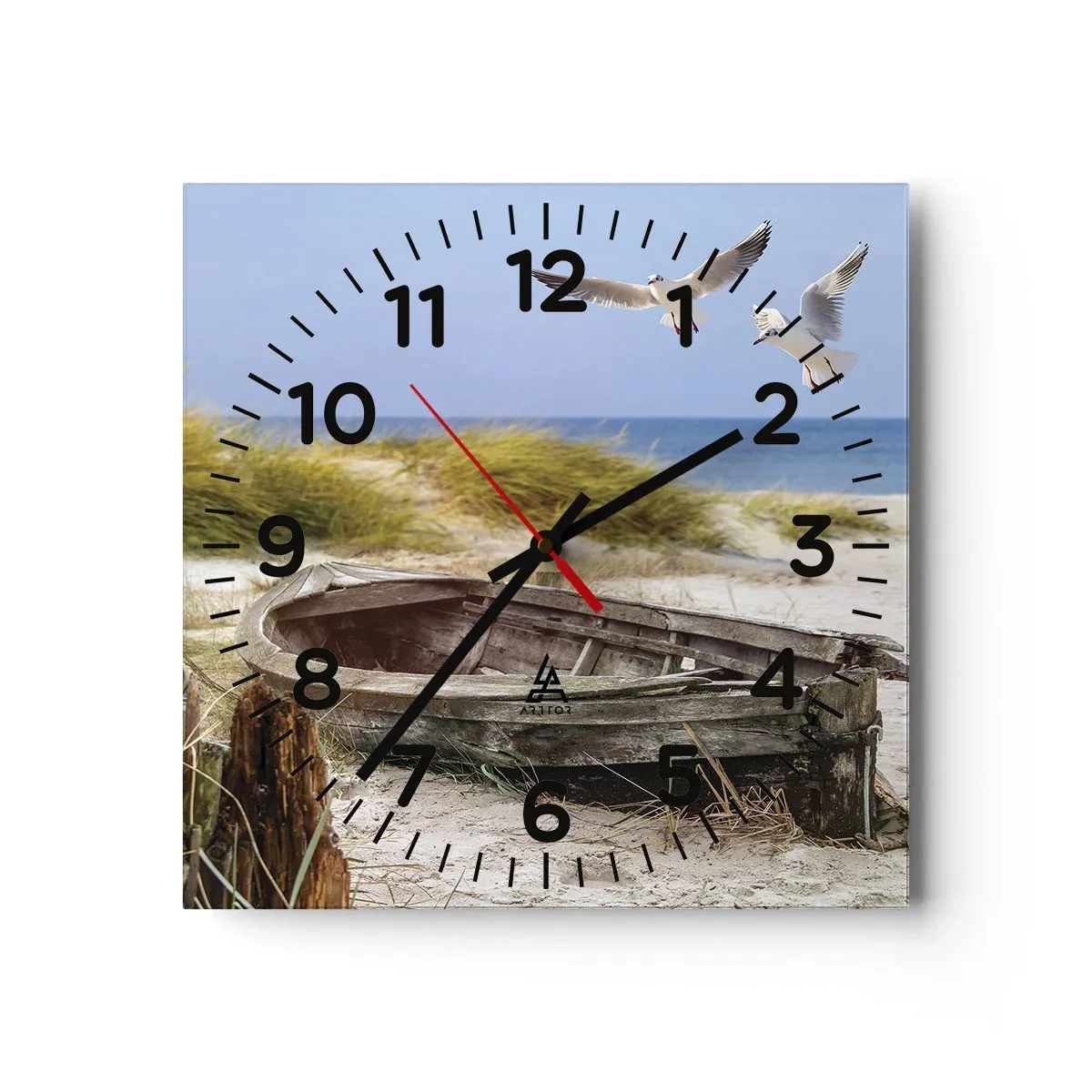Wanduhr - Glasuhr - In Wind gebadet - 30x30 cm