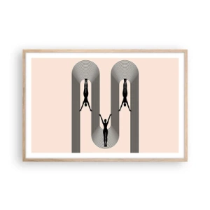 Poster in einem Rahmen aus heller Eiche - Verkehrt herum - 91x61 cm