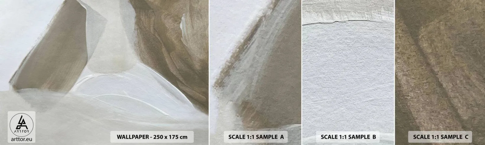 Fototapetenmuster Standard Eco - Welle aus Weiß - Hell, Stück, Minimalistisch - 100x30 cm