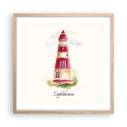 Poster in einem Rahmen aus heller Eiche - Das Wetter ringsum ist immer gut - 50x50 cm