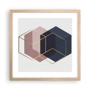 Poster in einem Rahmen aus heller Eiche - Die Kraft der Einfachheit - 40x40 cm