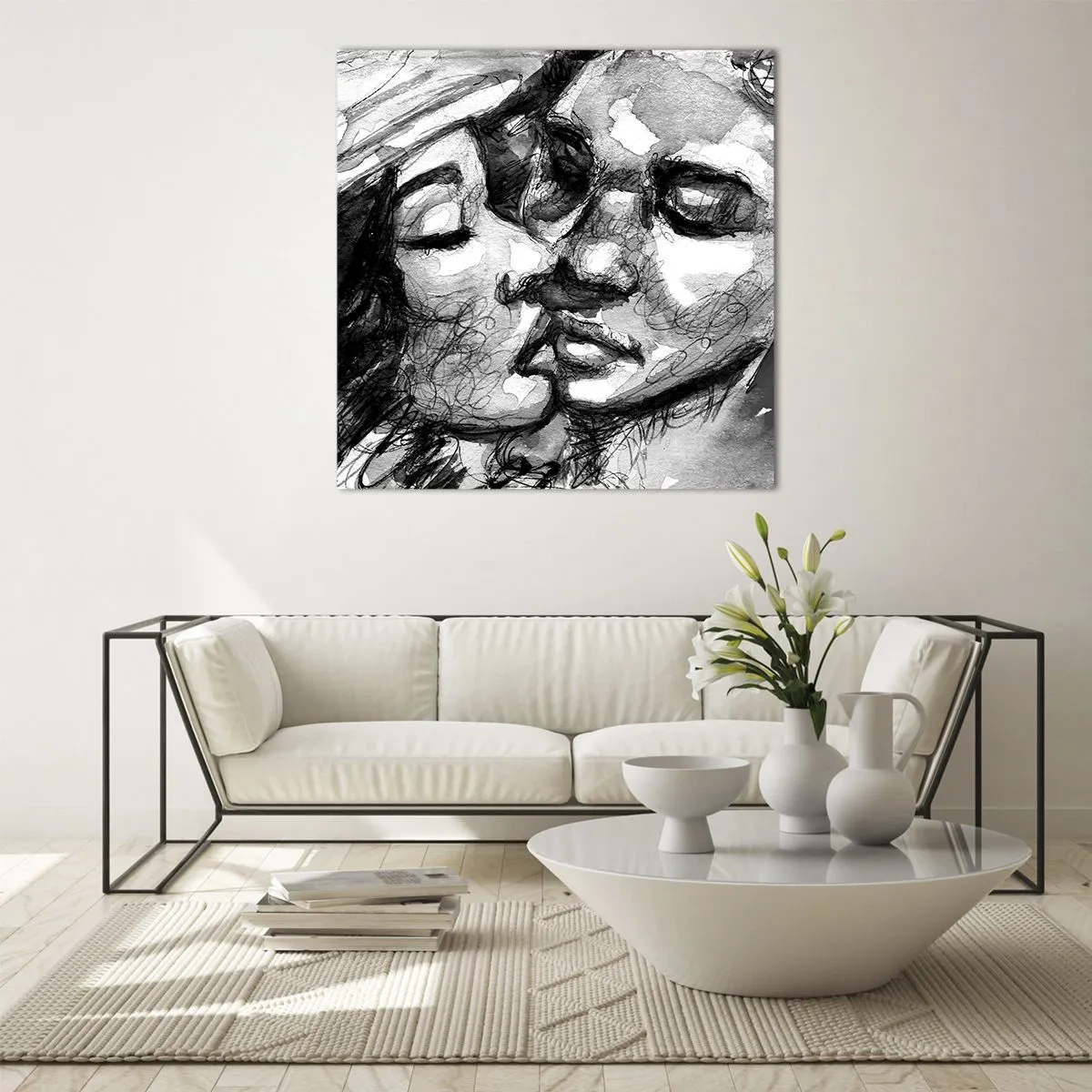Glasbild - Bild auf glas - Zärtlicher Moment - 30x30 cm
