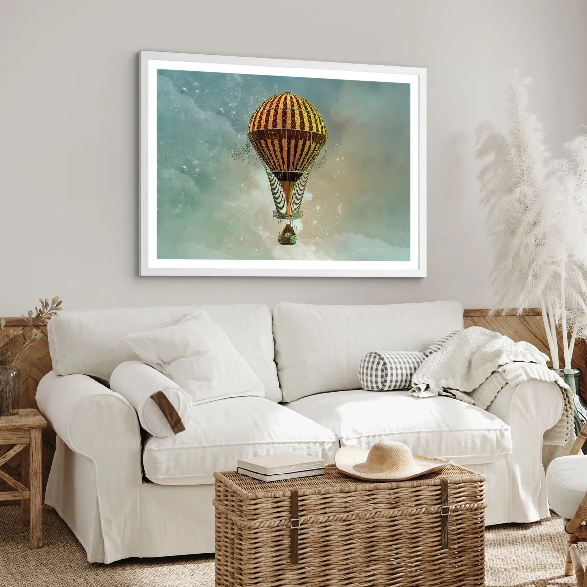 Poster in einem weißen Rahmen - Pionierflüge - 70x50 cm