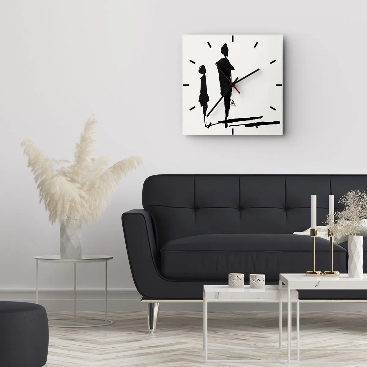 Wanduhr - Glasuhr - Mit Sicherheit zusammen? - 30x30 cm