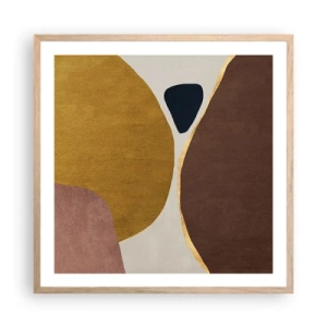 Poster in einem Rahmen aus heller Eiche - Abstraktion – ein Ort im Raum - 60x60 cm