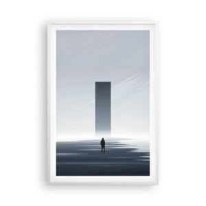 Poster in einem weißen Rahmen - Chance oder Bedrohung? - 61x91 cm