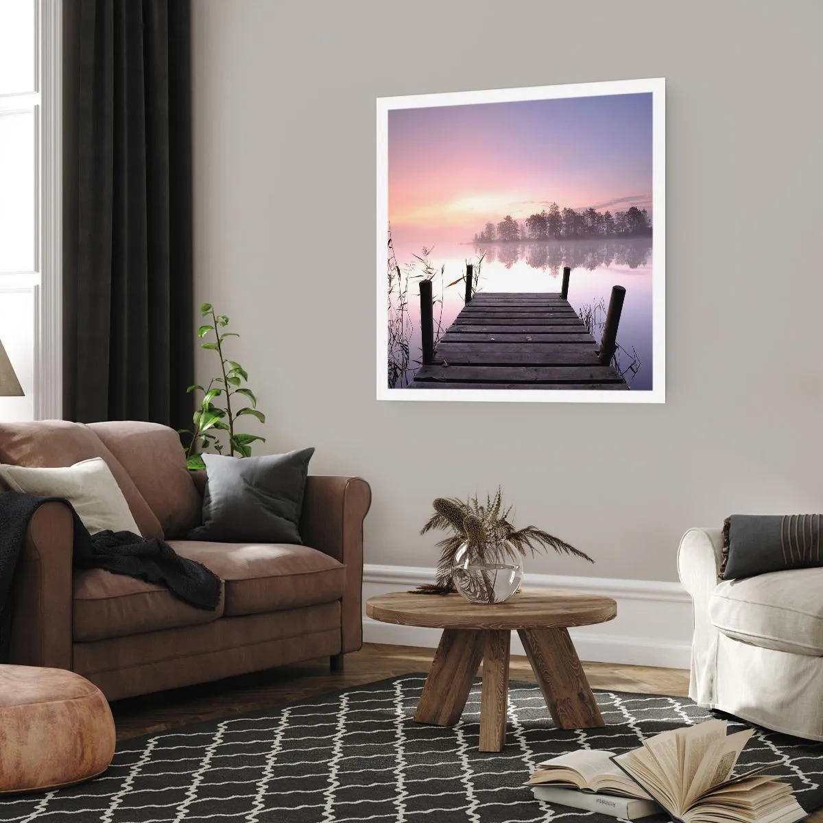 Poster - Aus dem lila Nebel ... - 50x50 cm