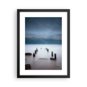 Poster in einem schwarzem Rahmen - Nachdenklicher See - 30x40 cm