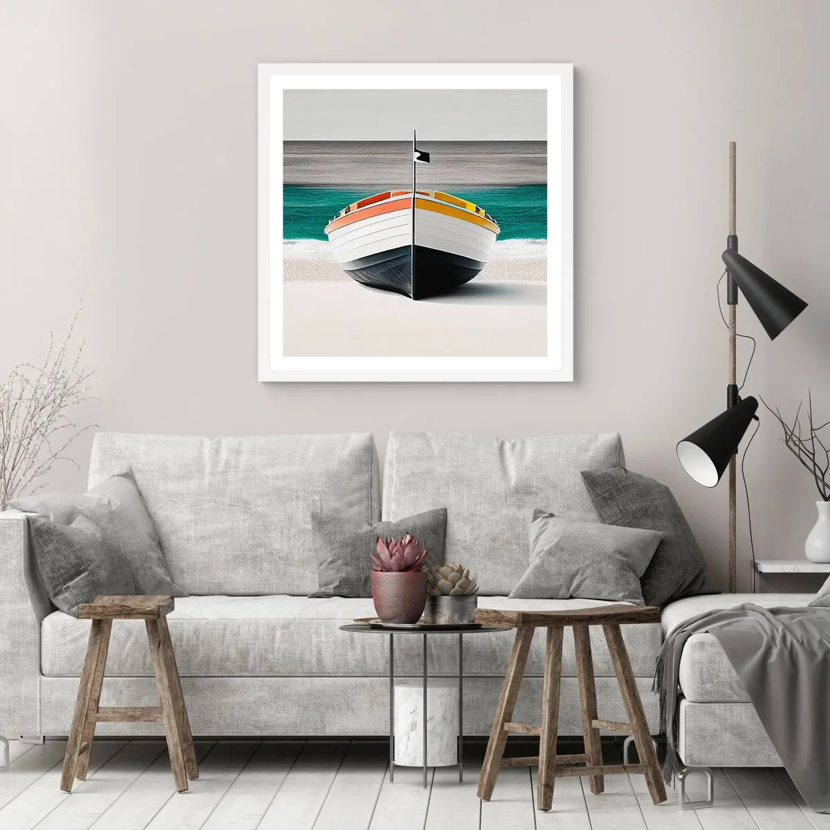 Poster in einem weißen Rahmen - An seinem Platz - 60x60 cm