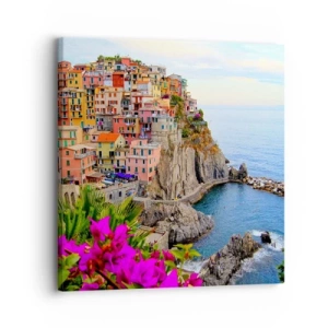 Bild auf Leinwand - Leinwandbild - Lachende Stadt - 30x30 cm