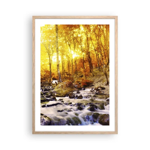 Poster in einem Rahmen aus heller Eiche - In Gold und Platin gefasste Steine - 50x70 cm