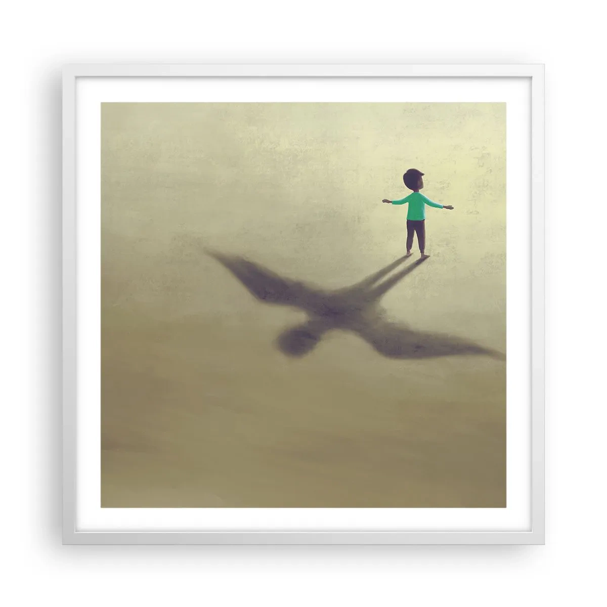 Poster in einem weißen Rahmen - Der Held der Zukunft - 60x60 cm