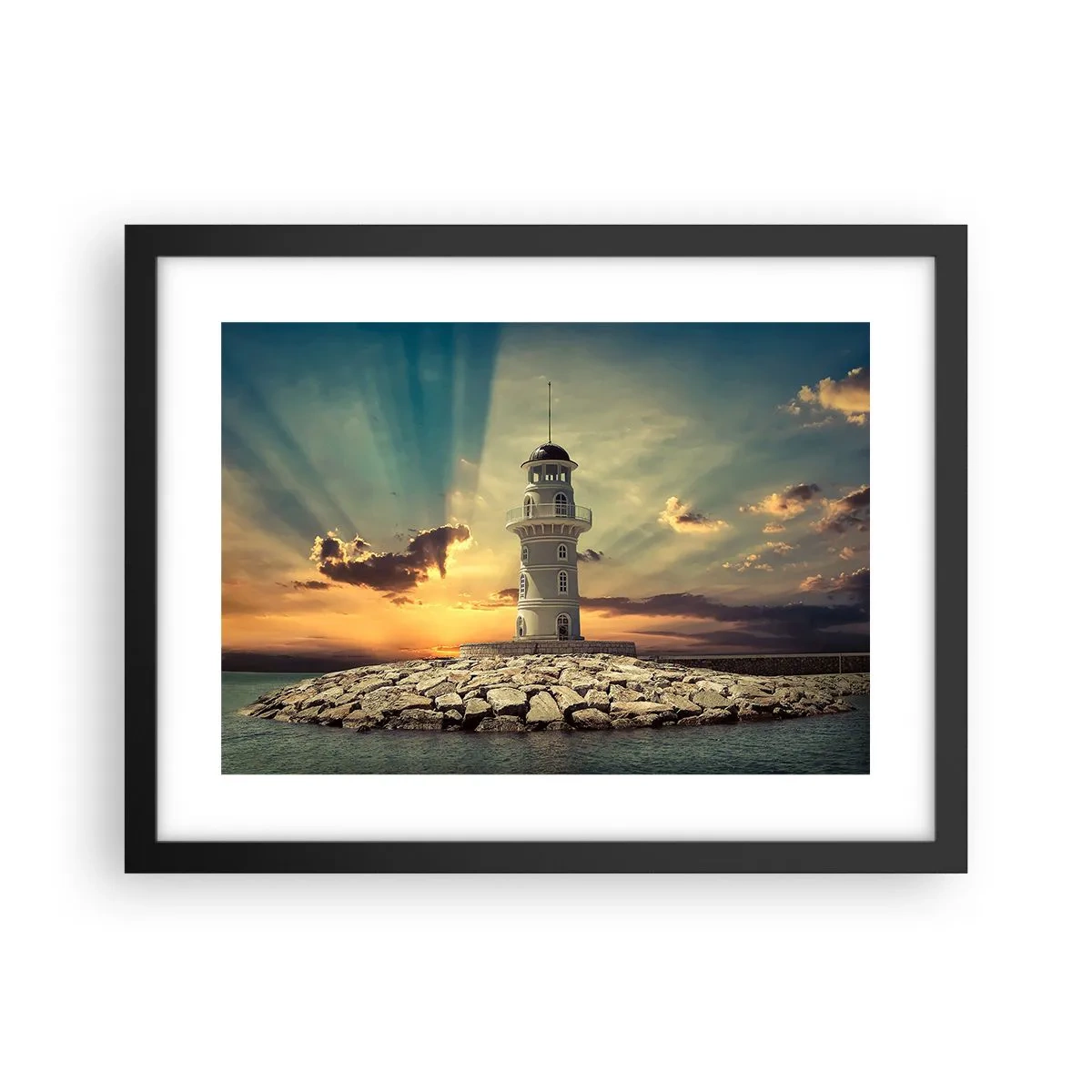 Poster in einem schwarzem Rahmen - Licht - Gut - Schönheit - 40x30 cm